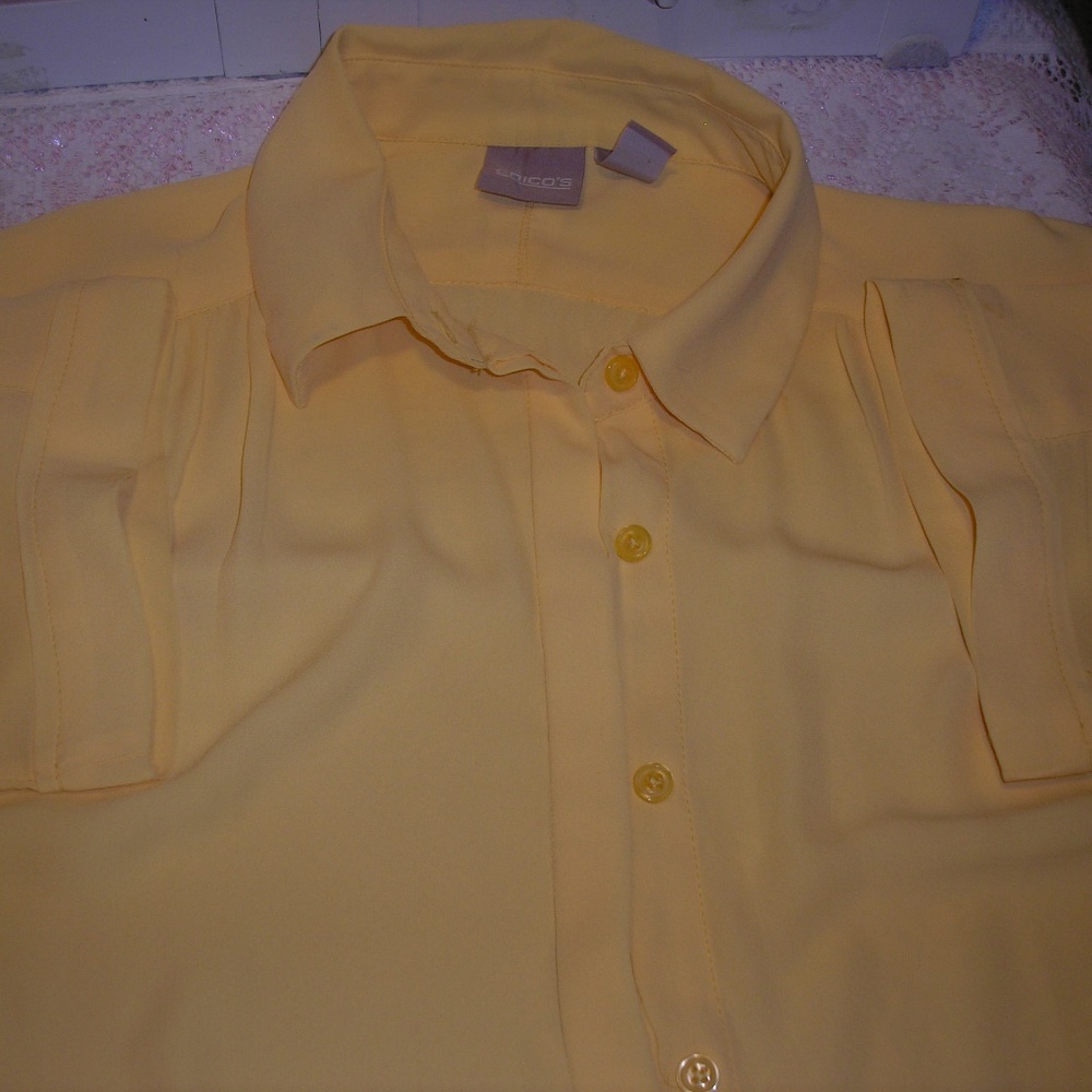 Chico's Womens yellow blouse top sz Med